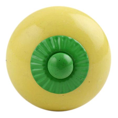 Solid Yellow Green Fitting Ceramic Knob